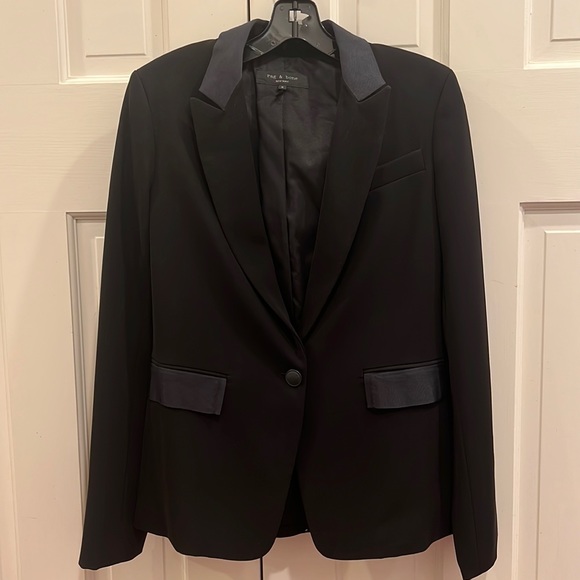 Rag and bone black blazer detail Rylie Single-Button Blazer crepe - Picture 9 of 15